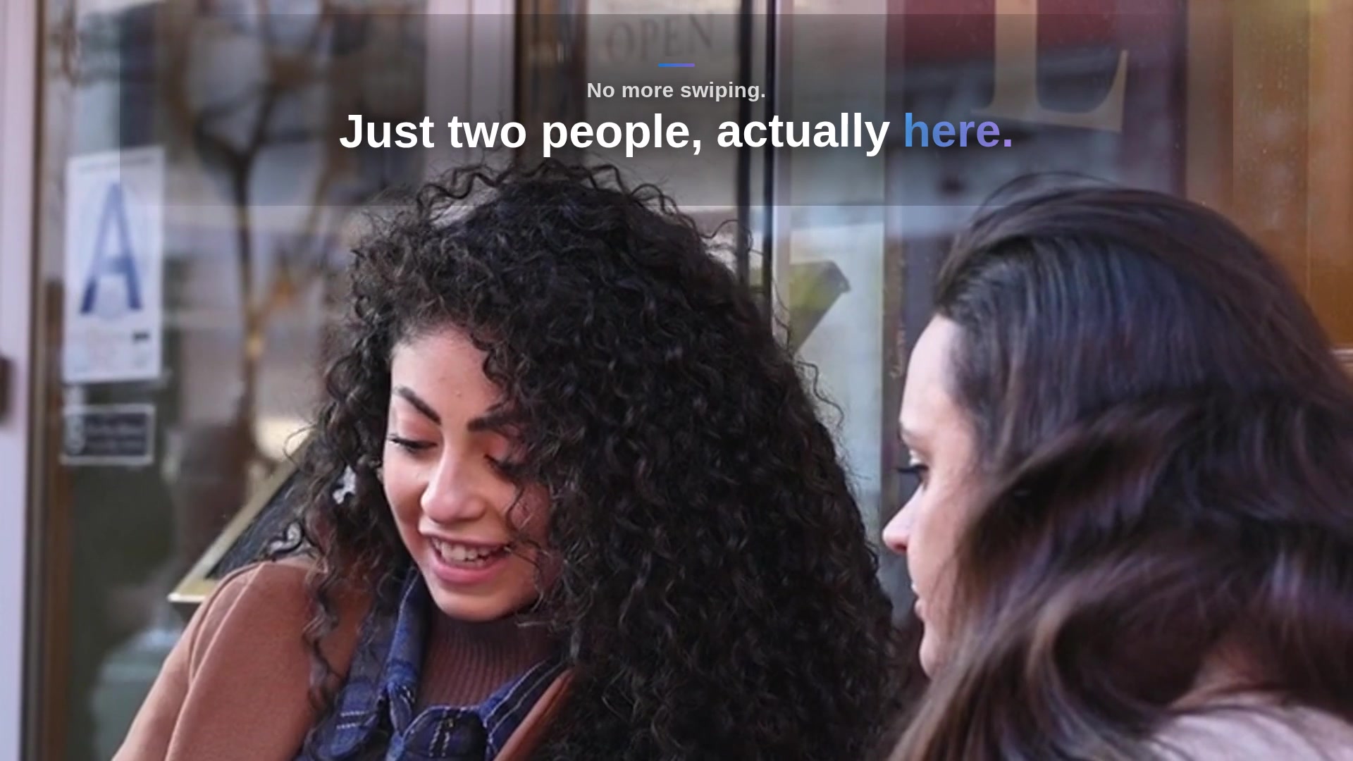 Two people talking in person, no more swiping
